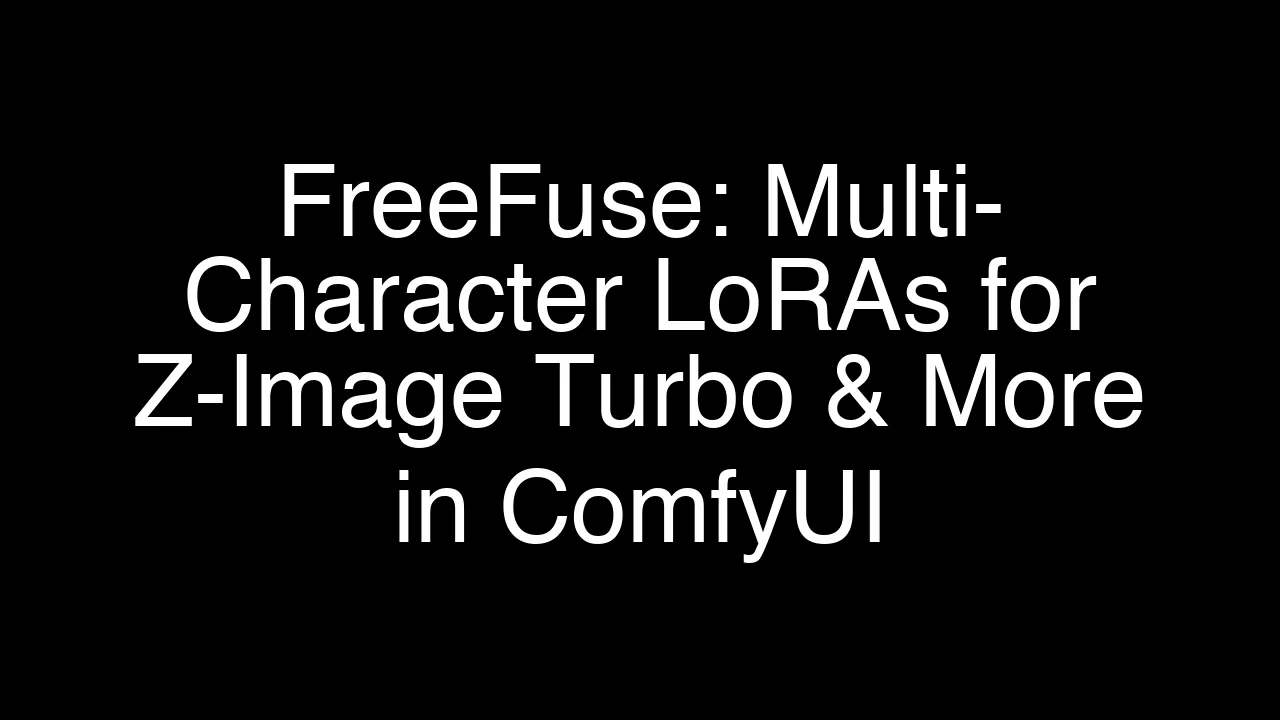 FreeFuse: Multi-Character LoRAs for Z-Image Turbo & More in ComfyUI