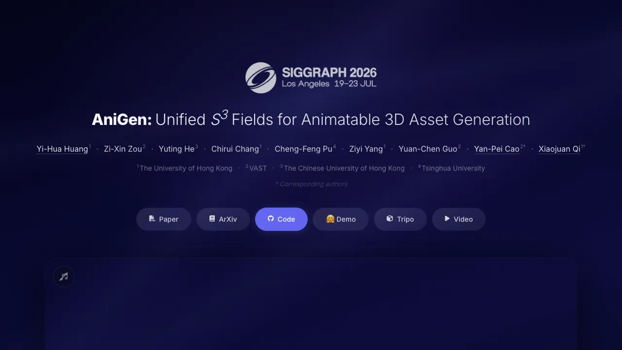 AniGen: Exploring Unified S3 Fields in 3D Asset Animation