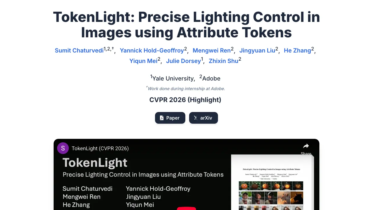 TokenLight: How Attribute Tokens Enhance Image Lighting Control