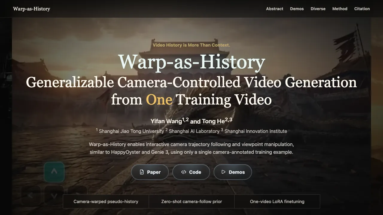 Wrap-As-History: How Camera-Controlled Video Generation Transforms History?