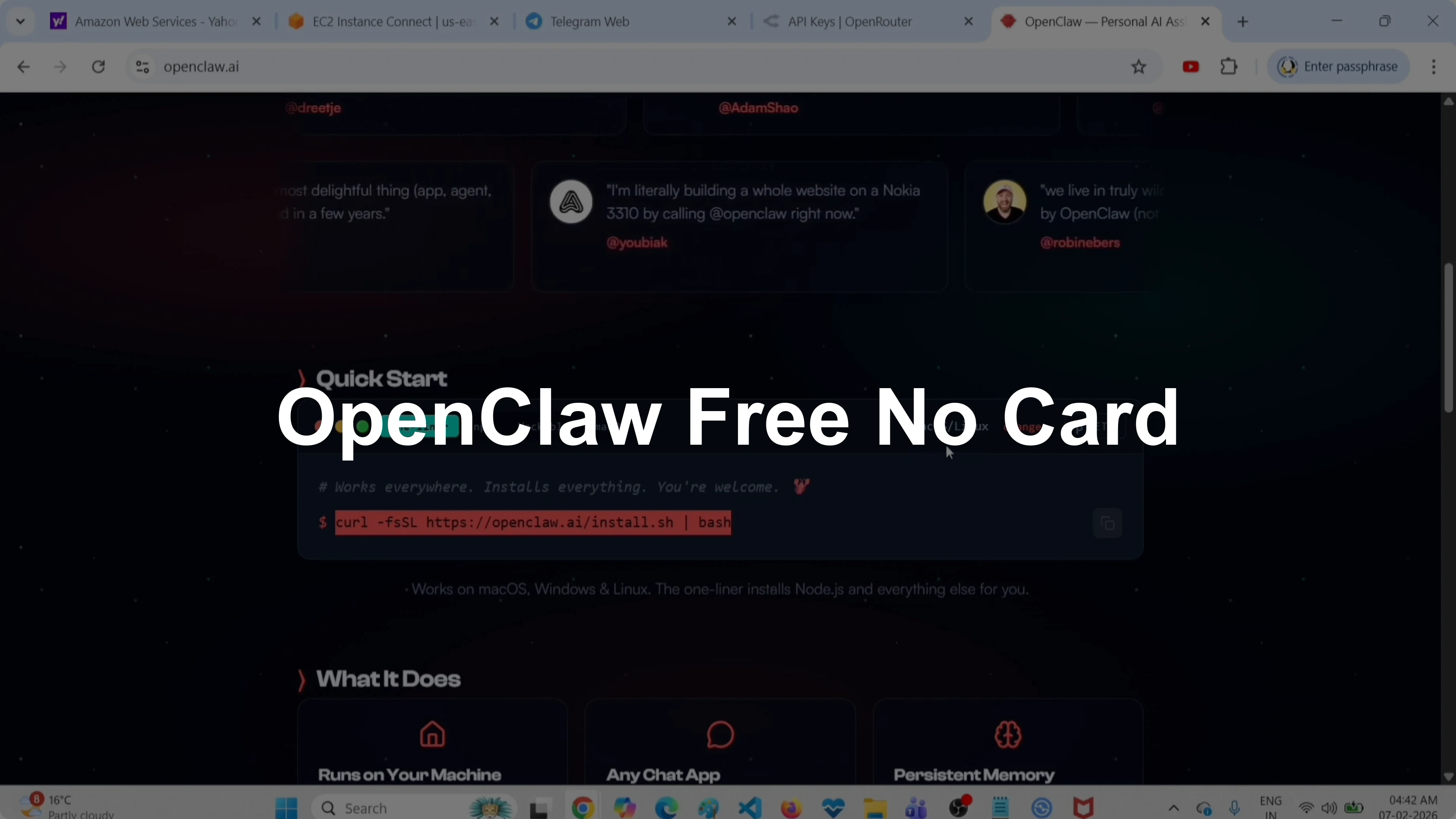 How to Set Up and Test OpenClaw Free Without a Credit Card?