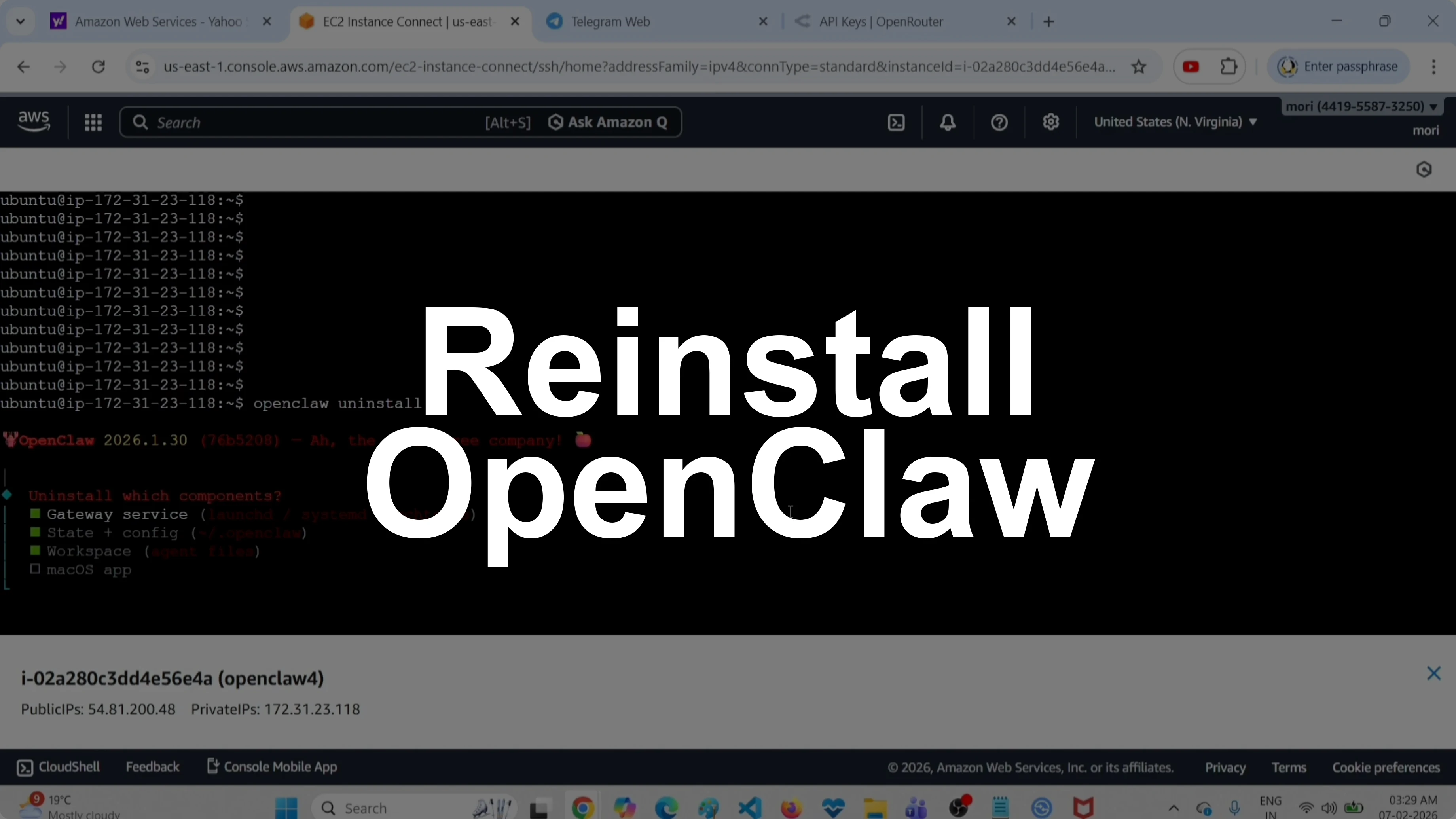 How to Uninstall and Reinstall OpenClaw with Telegram Bots?