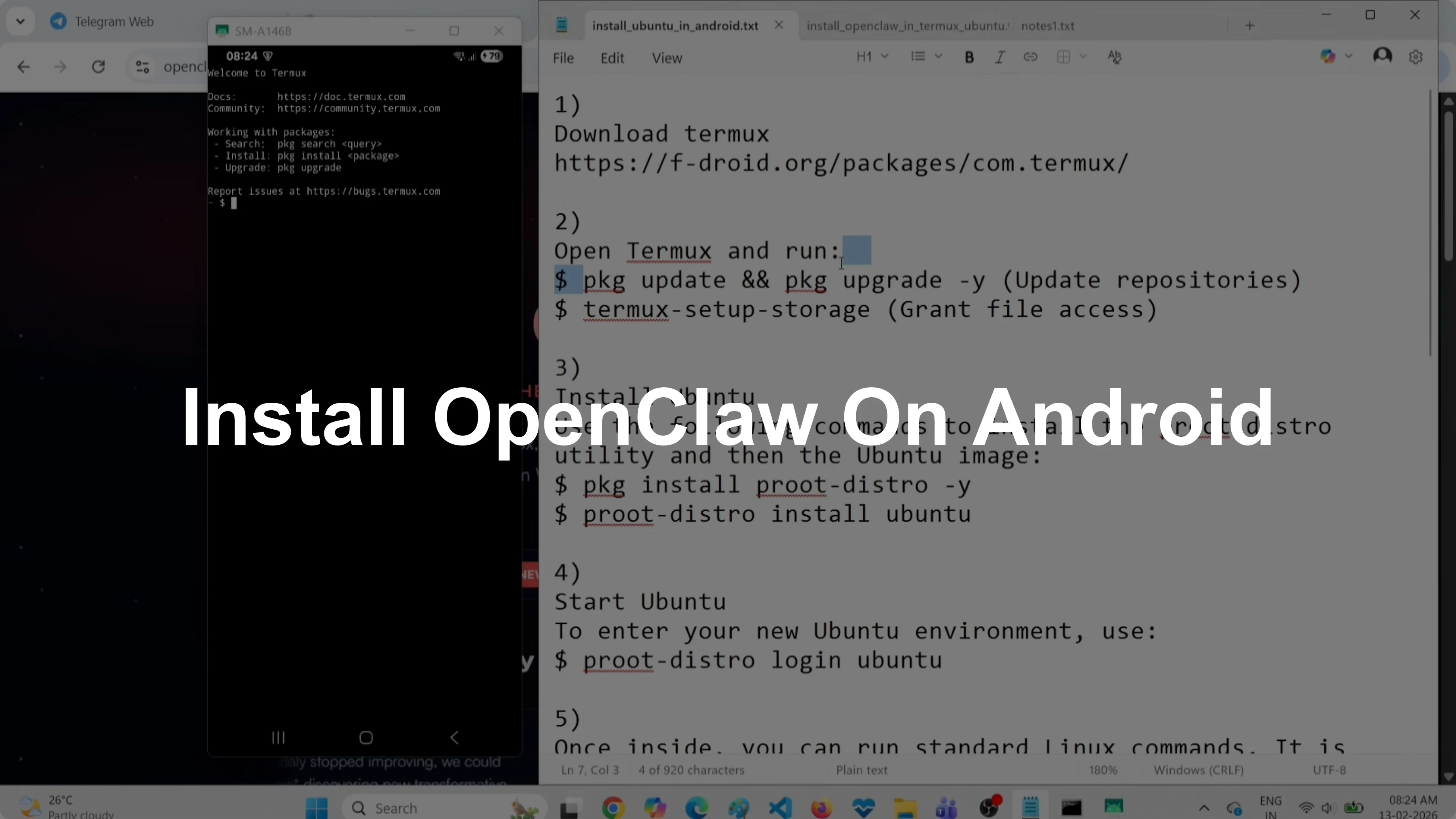 Installing OpenClaw on Android: Free Model and Telegram Guide