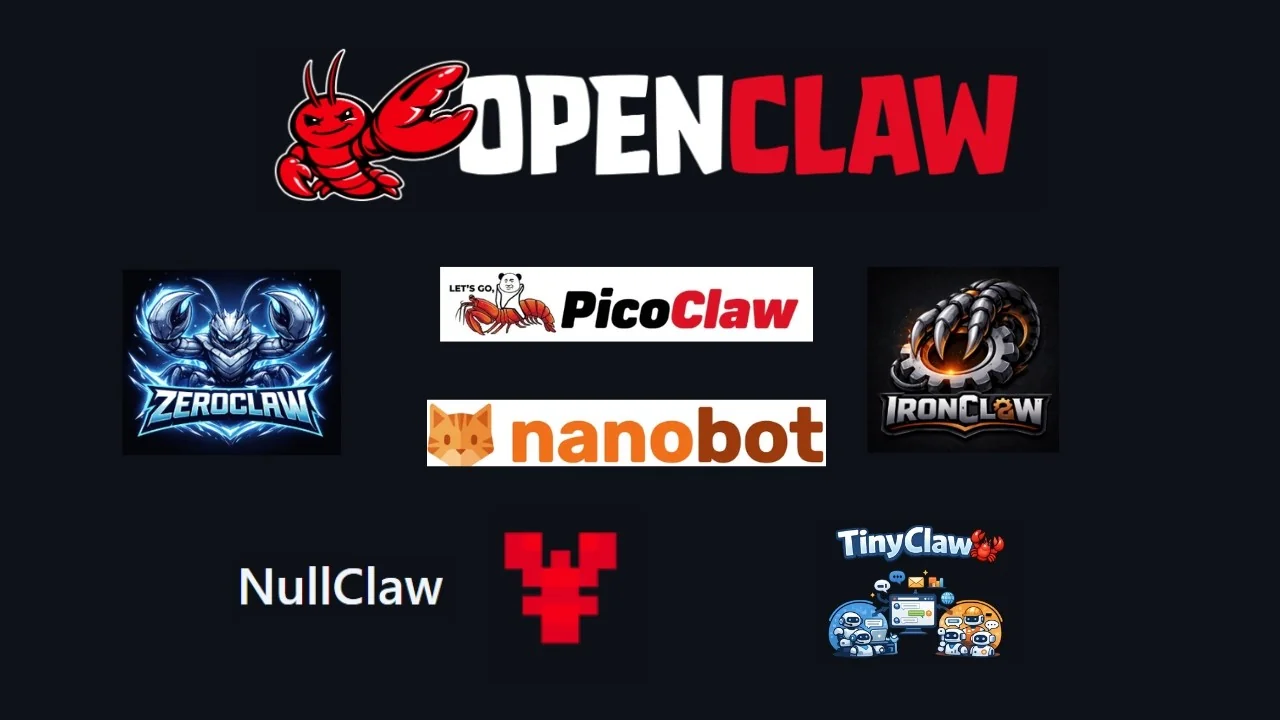 OpenClaw vs PicoClaw vs NullClaw vs ZeroClaw vs NanoBot vs TinyClaw