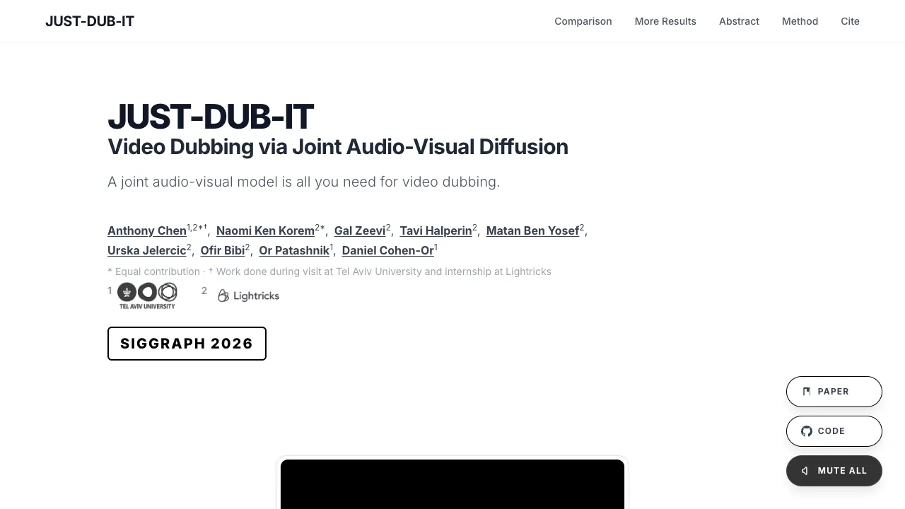 JUST-DUB-IT: Exploring Video Dubbing with Audio-Visual Diffusion