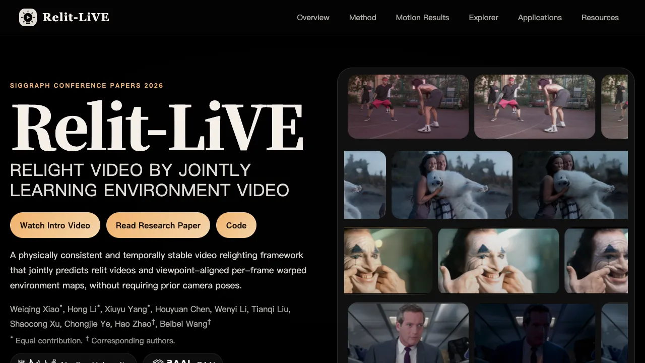 Relit-LiVE: Enhancing Videos by Learning Environment Together