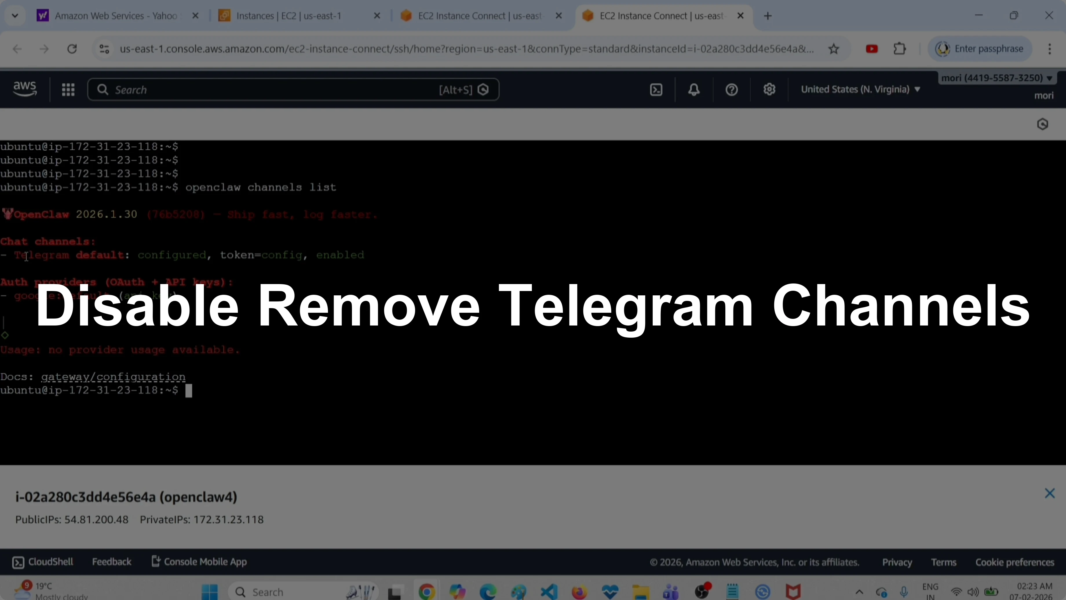How to Disable or Remove Channels Like Telegram with ClawdBot