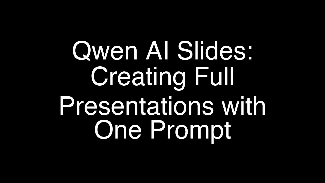 Qwen AI Slides: Creating Full Presentations with One Prompt