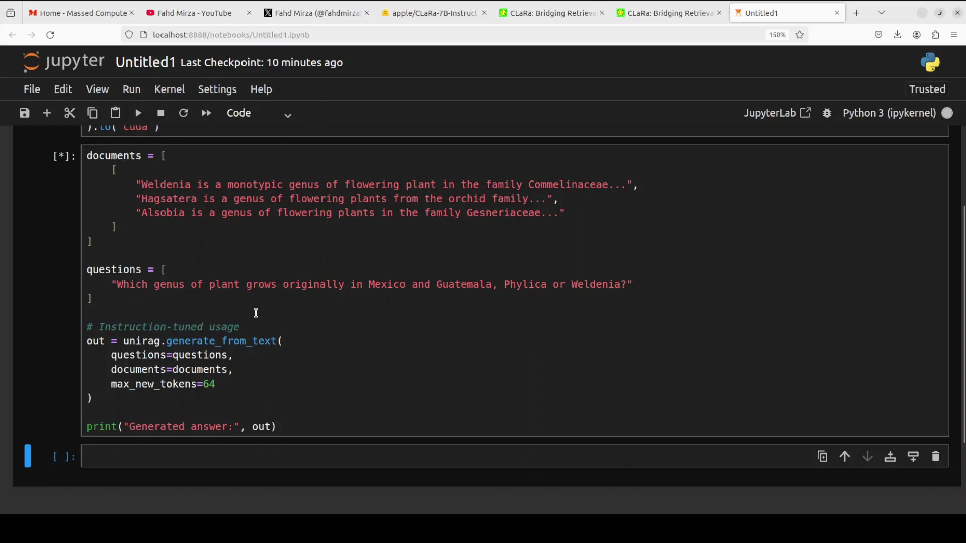 Hands-On with Apple CLaRa‑7B: Local RAG Setup and Demo screenshot 6