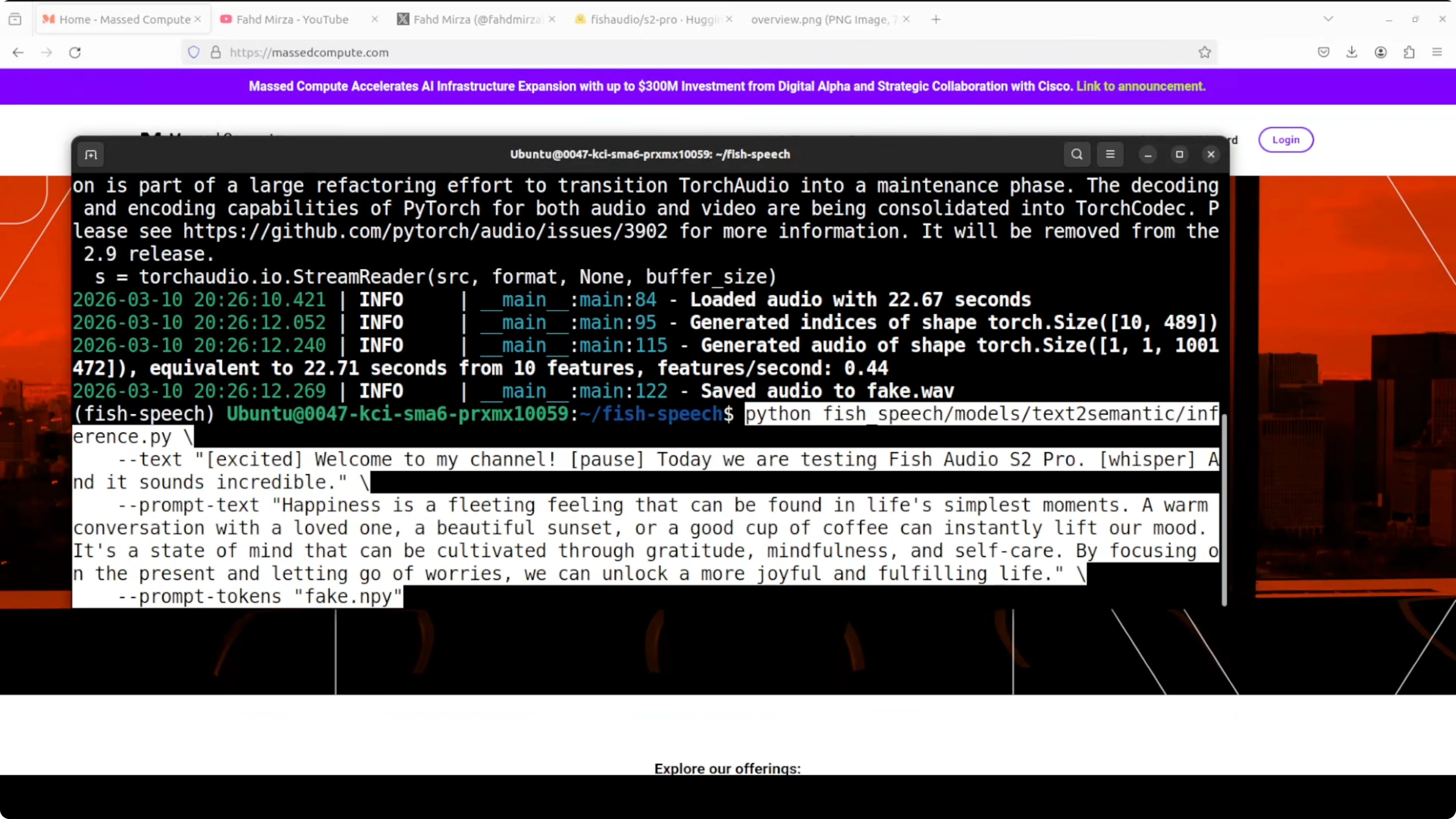 Screenshot from Fish Audio S2 Pro: Local Install & Voice Cloning with Emotion in 80+ Languages at 405s