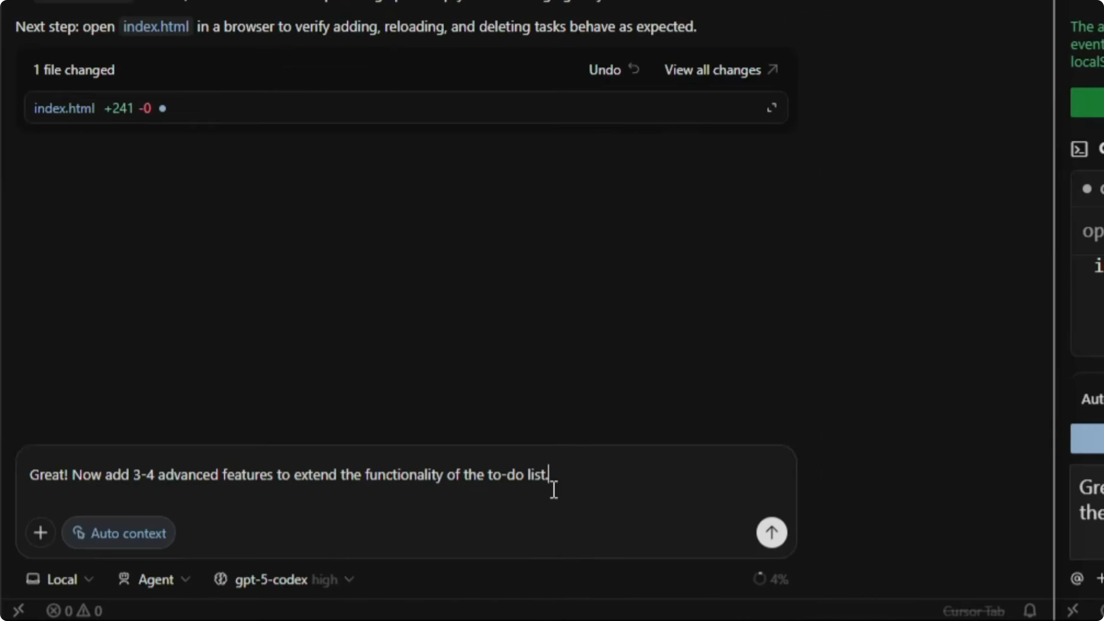 Screenshot from GPT-5 Codex vs GLM-4.6: Insights from 3 Coding Tests at 306s