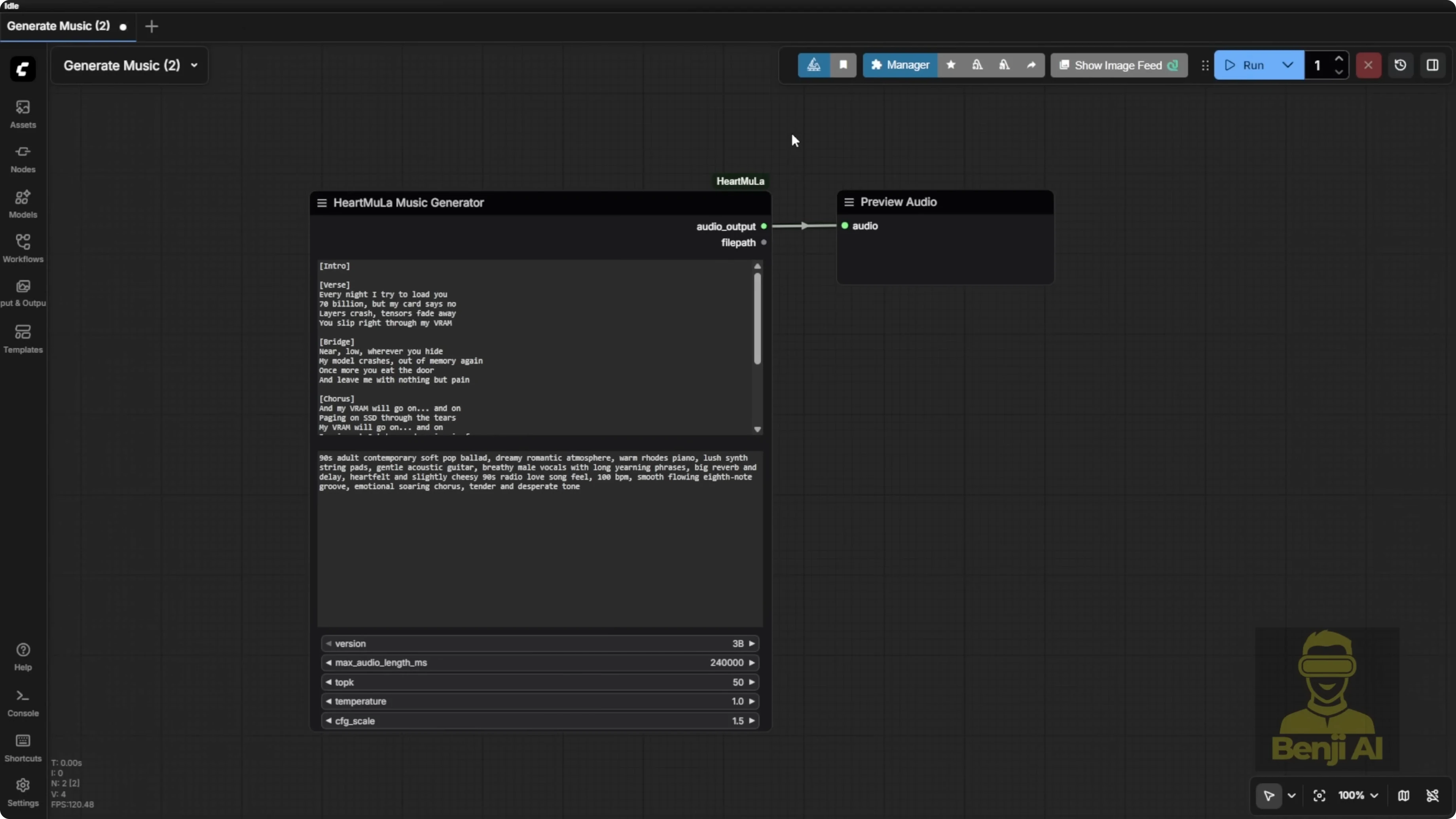 Screenshot from Exploring HeartMula Music AI Model Integration in ComfyUI at 279s
