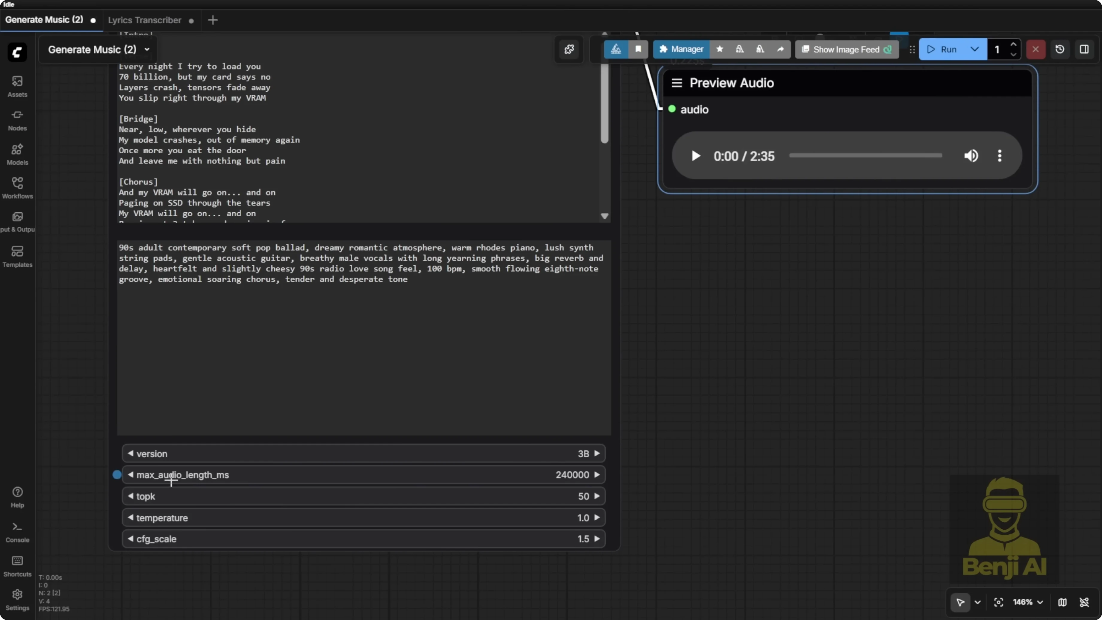 Screenshot from Exploring HeartMula Music AI Model Integration in ComfyUI at 320s