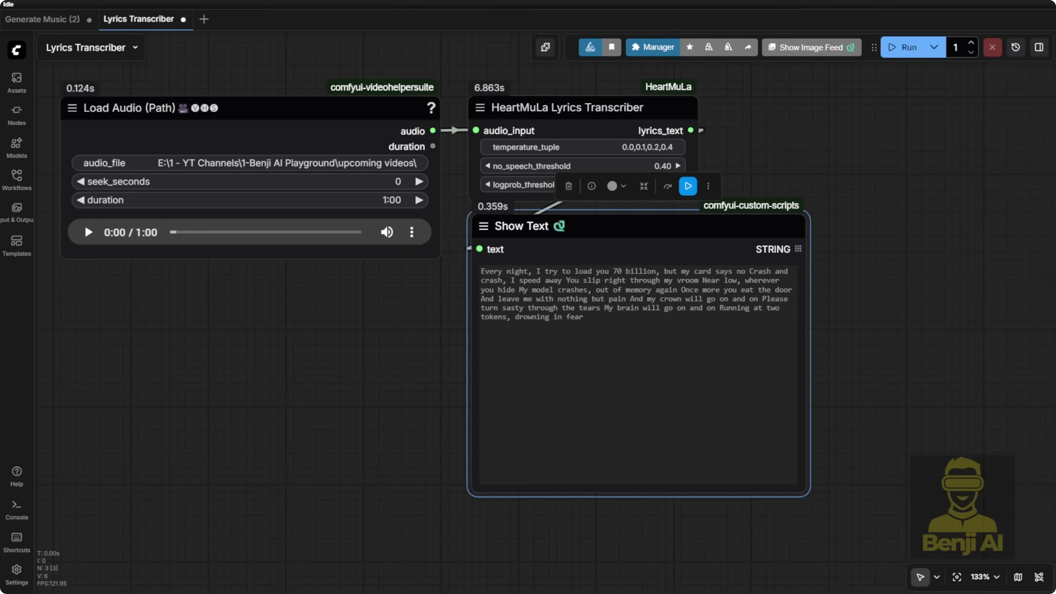 Screenshot from Exploring HeartMula Music AI Model Integration in ComfyUI at 405s