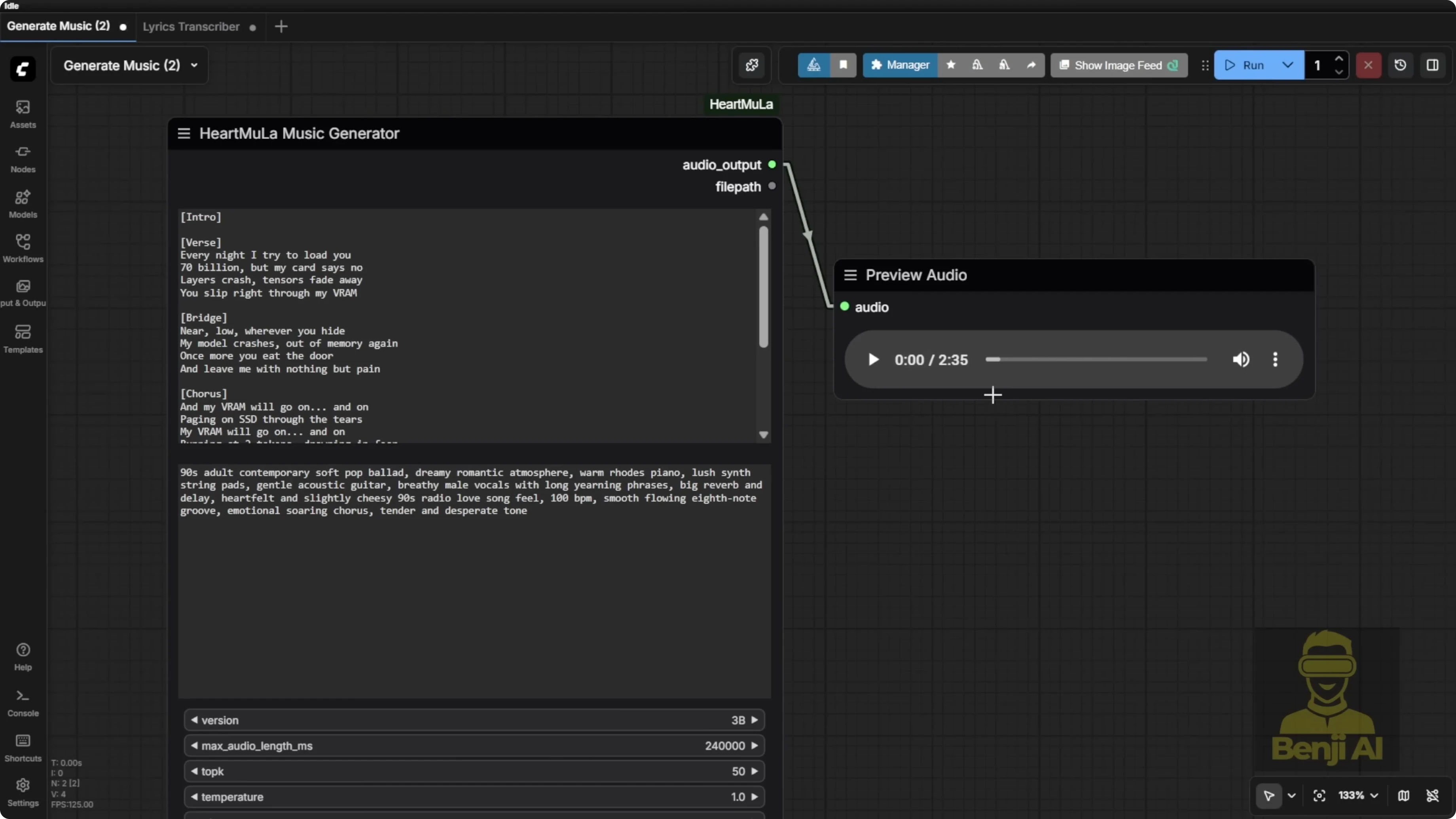 Screenshot from Exploring HeartMula Music AI Model Integration in ComfyUI at 534s