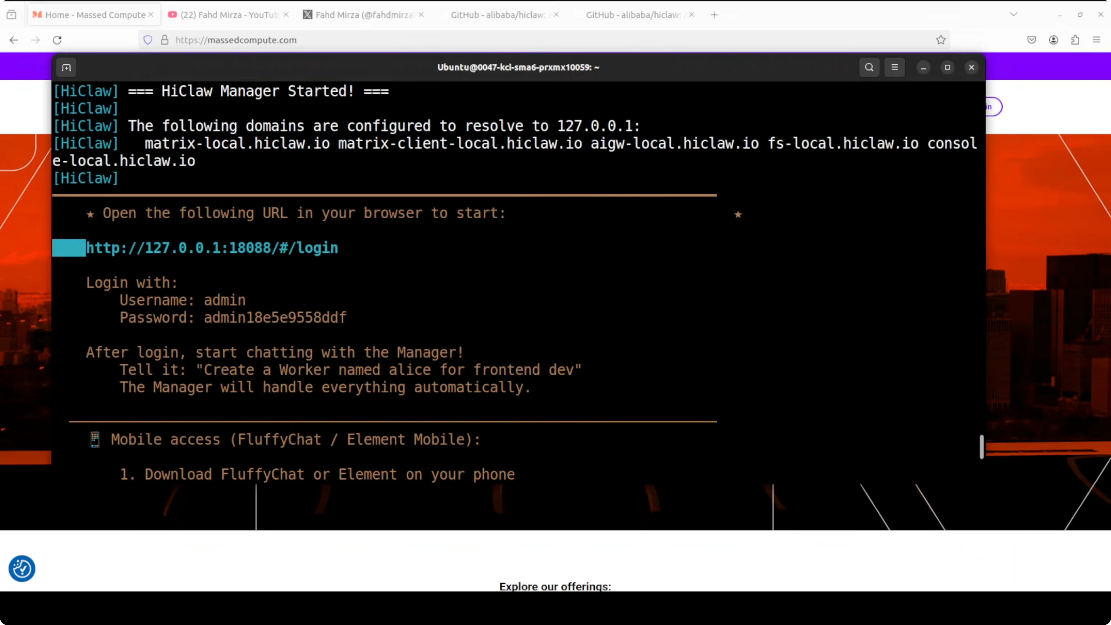 Screenshot from How to Run a Multi-Agent AI Team Locally with HiClaw and Ollama? at 389s