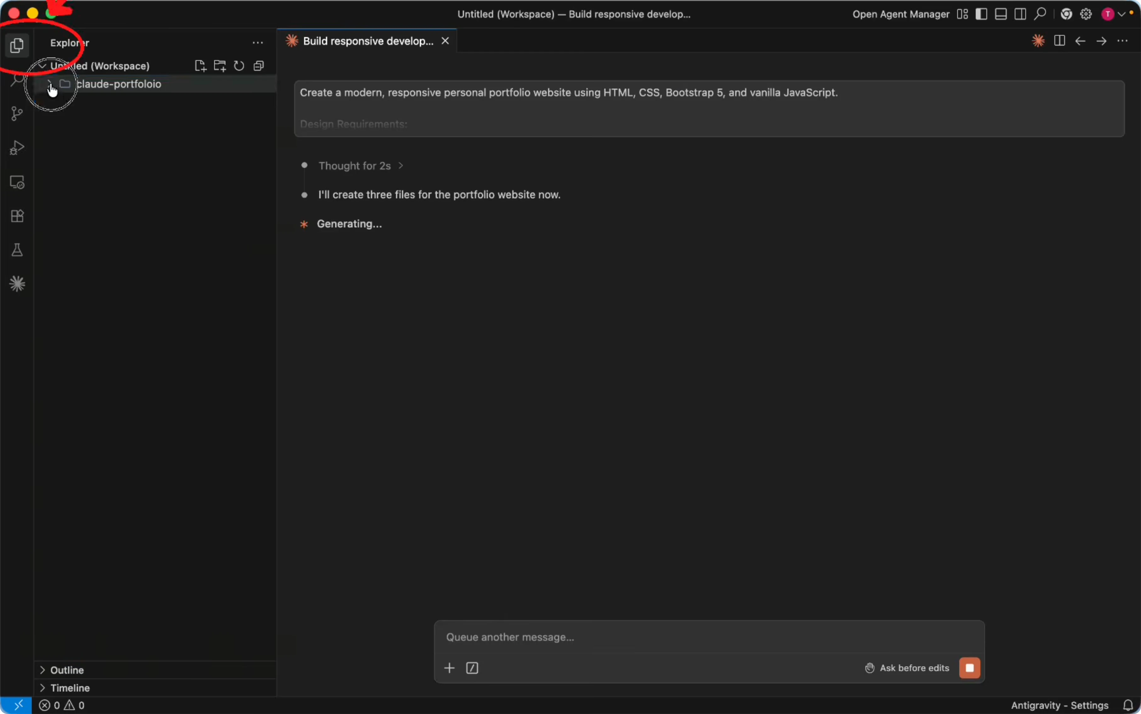 Screenshot from How to Install and Use Claude Code in Antigravity? at 434s