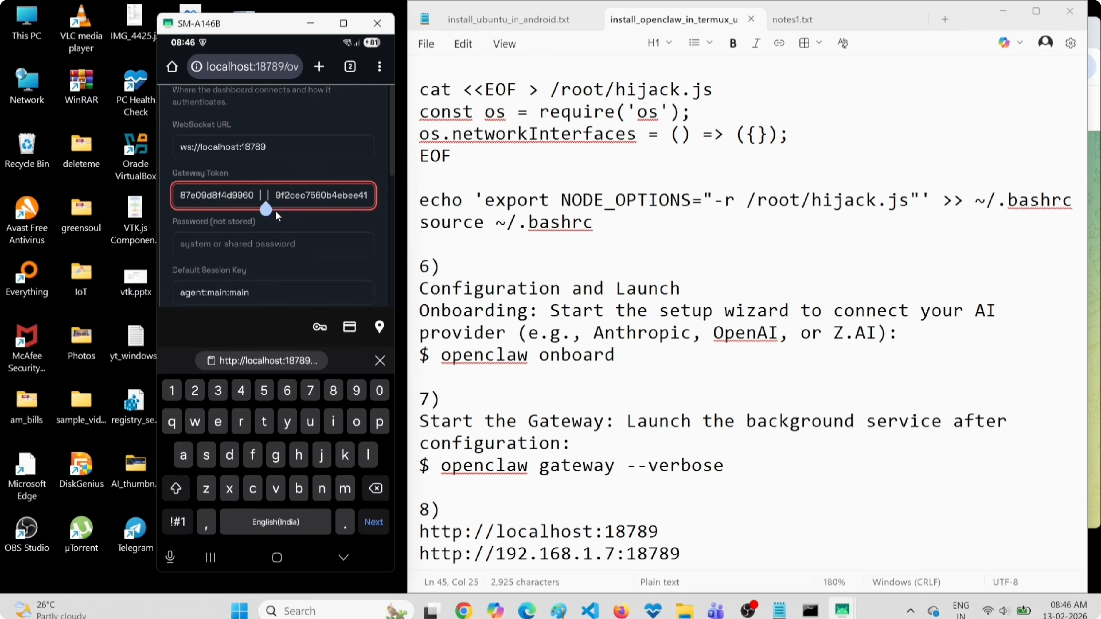 Screenshot from Installing OpenClaw on Android: Free Model and Telegram Guide at 420s