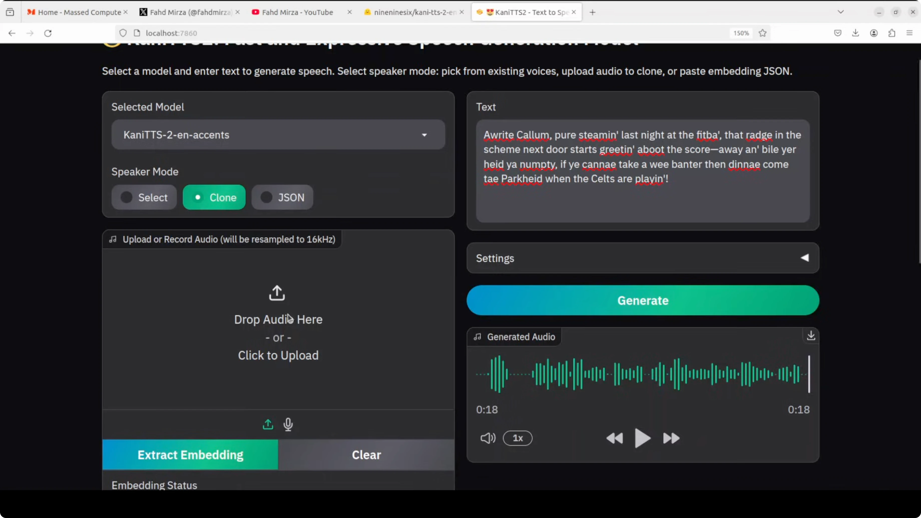 Screenshot from Kani TTS 2: Open Source Fastest Text to Speech at 420s