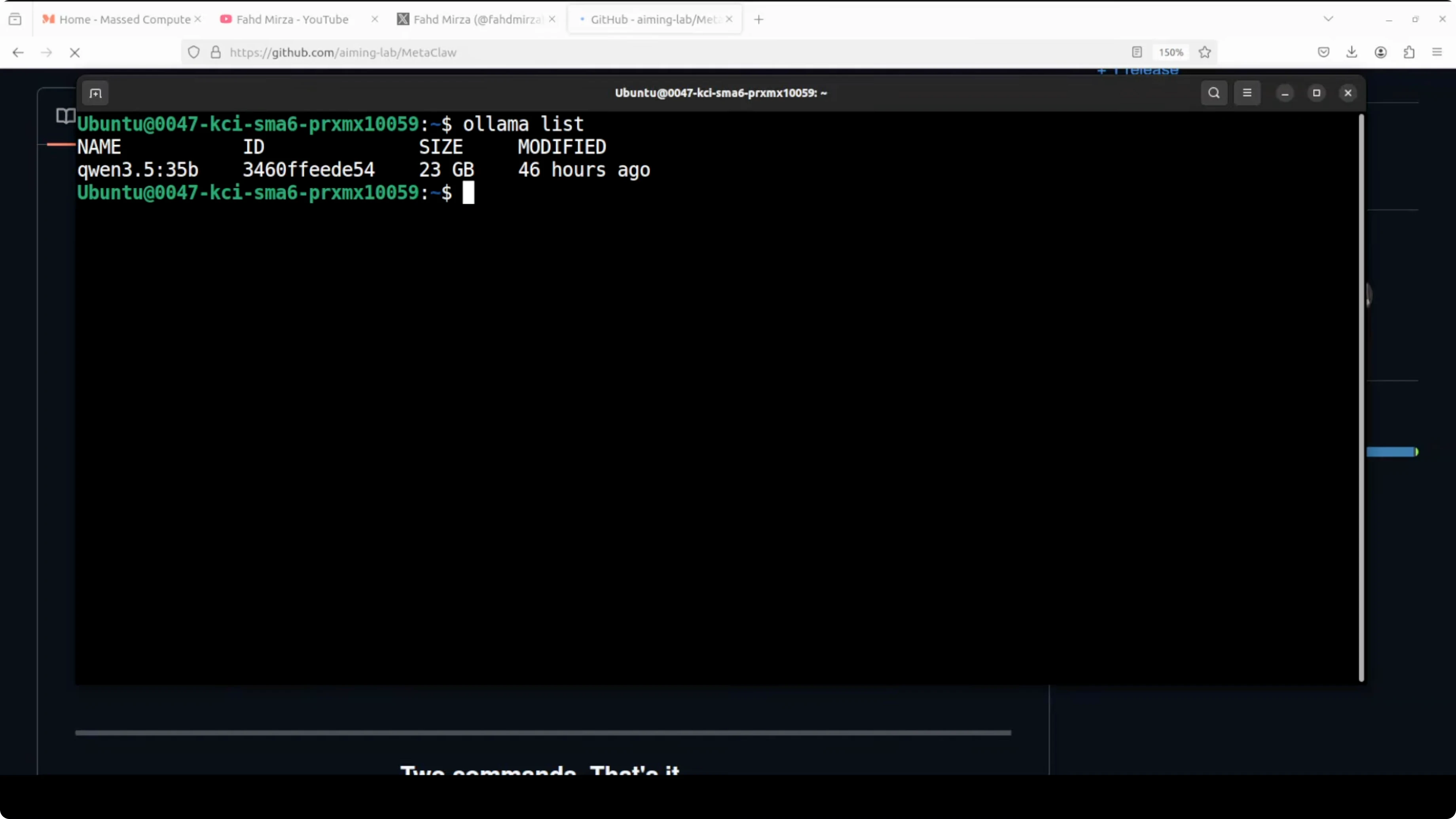 Screenshot from How MetaClaw and Ollama Make OpenClaw Smarter? at 176s