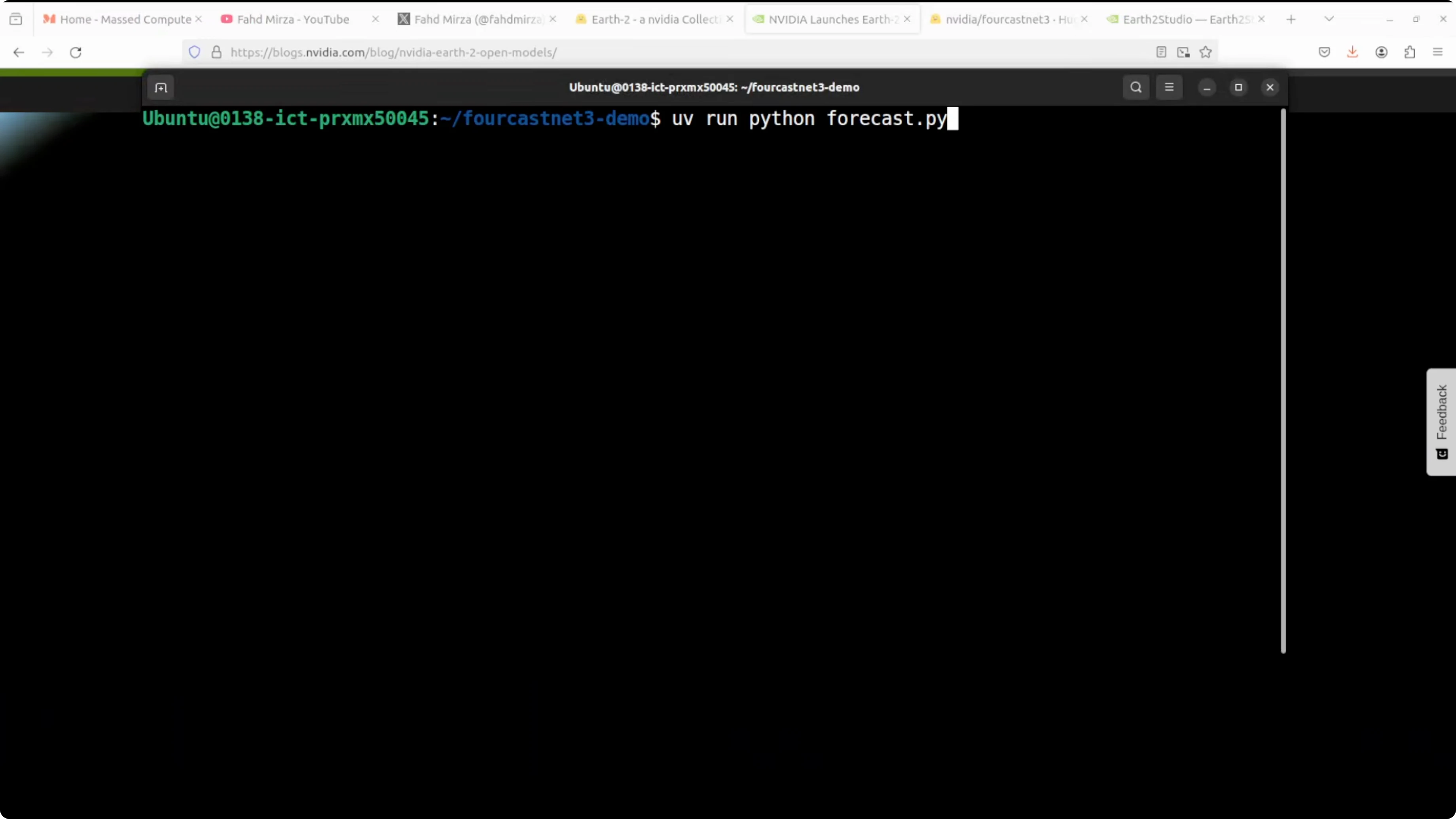 Screenshot from How NVIDIA’s Earth-2 Lets You Run AI Weather Forecasts Locally at 322s