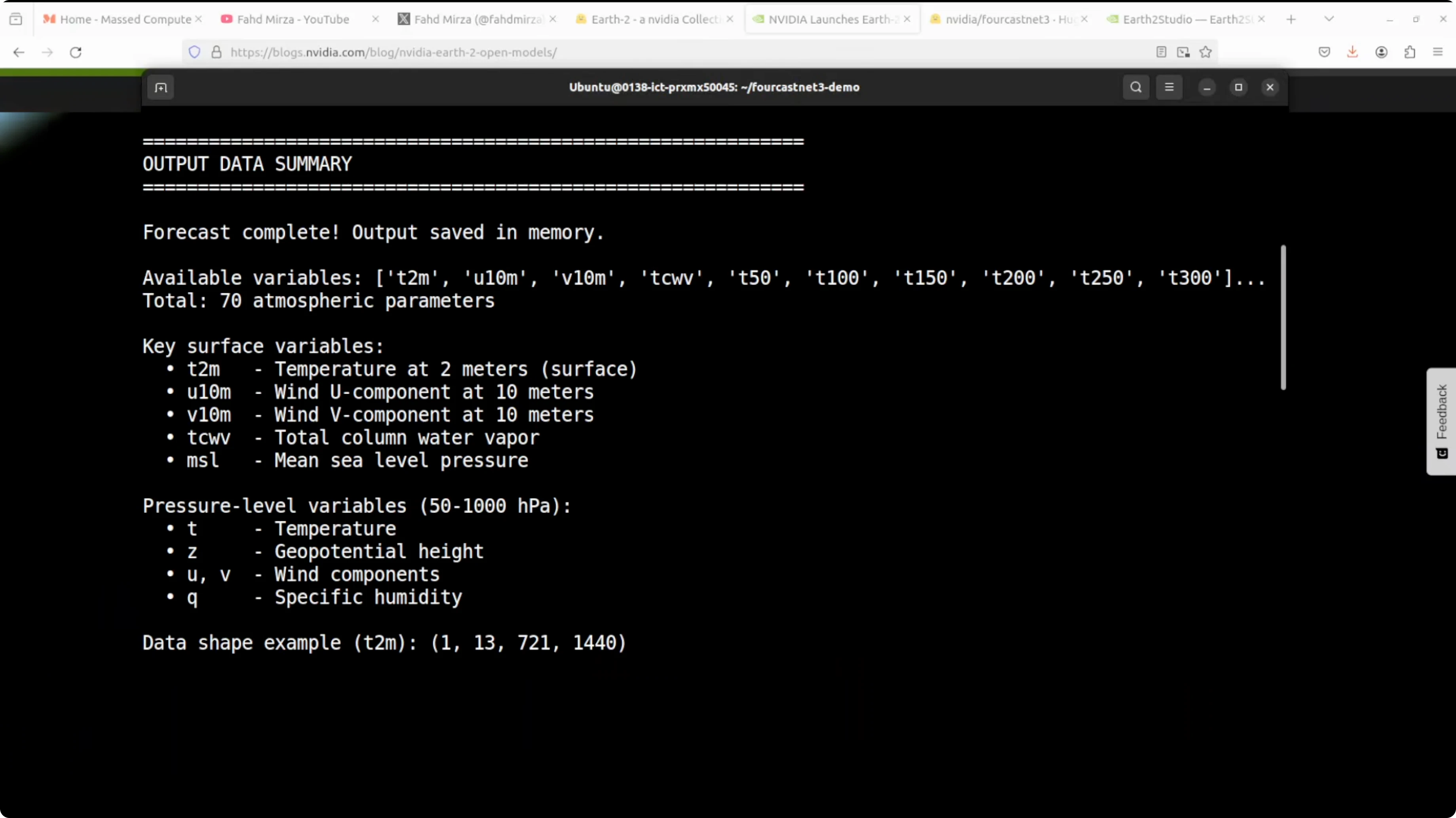 Screenshot from How NVIDIA’s Earth-2 Lets You Run AI Weather Forecasts Locally at 357s