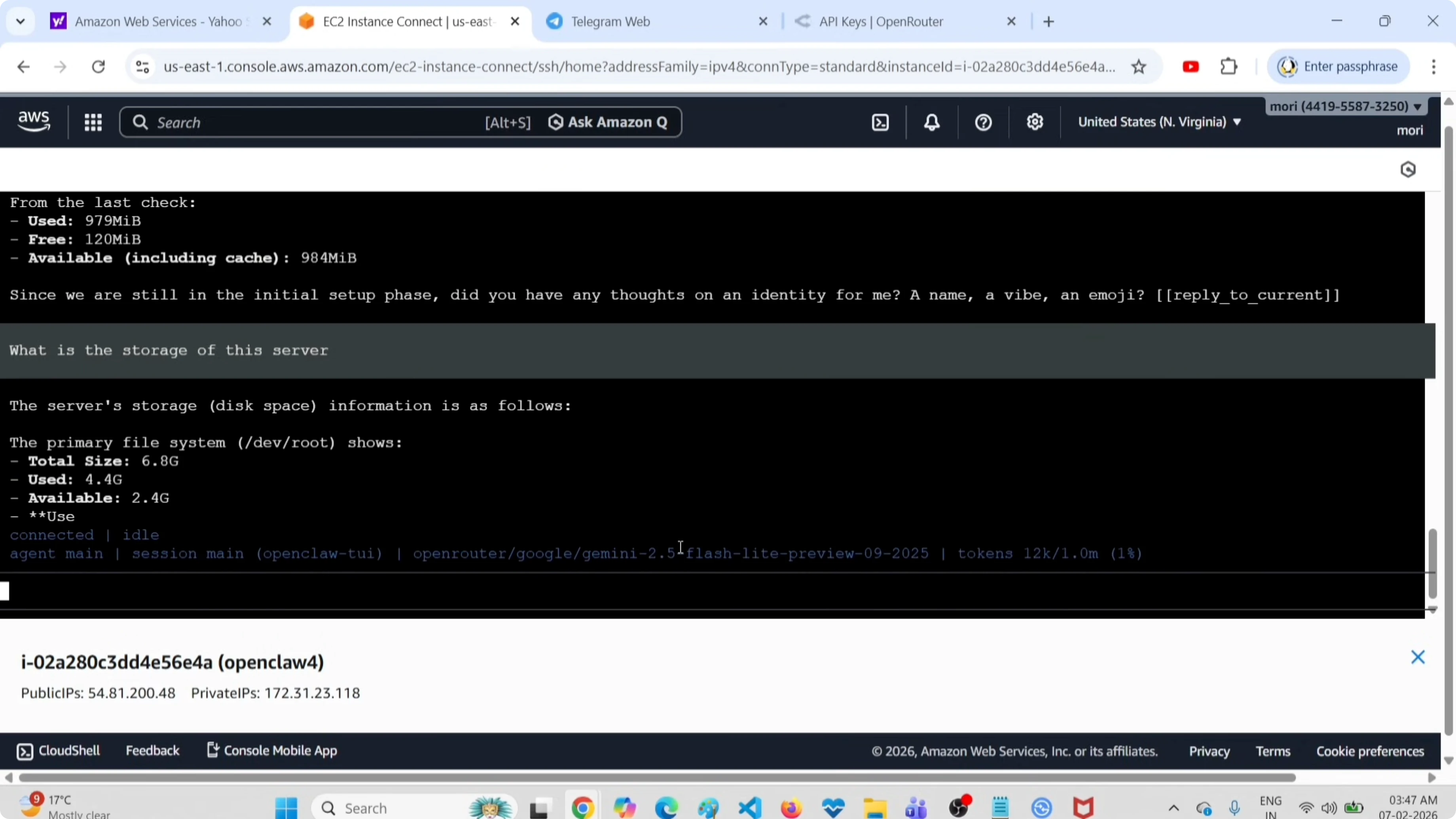 Screenshot from OpenClaw Setup and Uninstall Guide with OpenRouter API & Free Tools at 202s