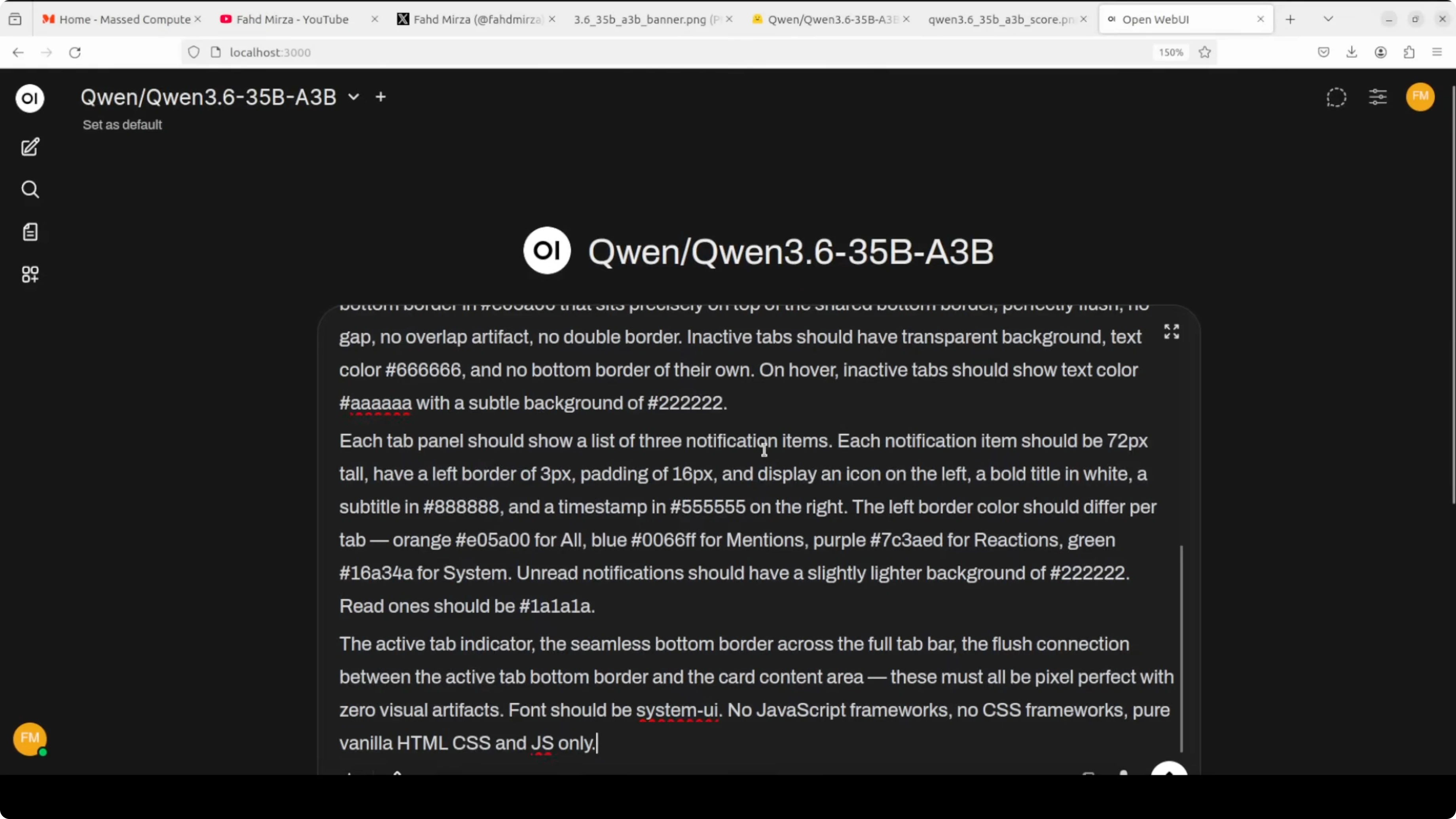 Screenshot from How to Run Qwen3.6-35B-A3B Locally for Free and Open-Source? at 380s