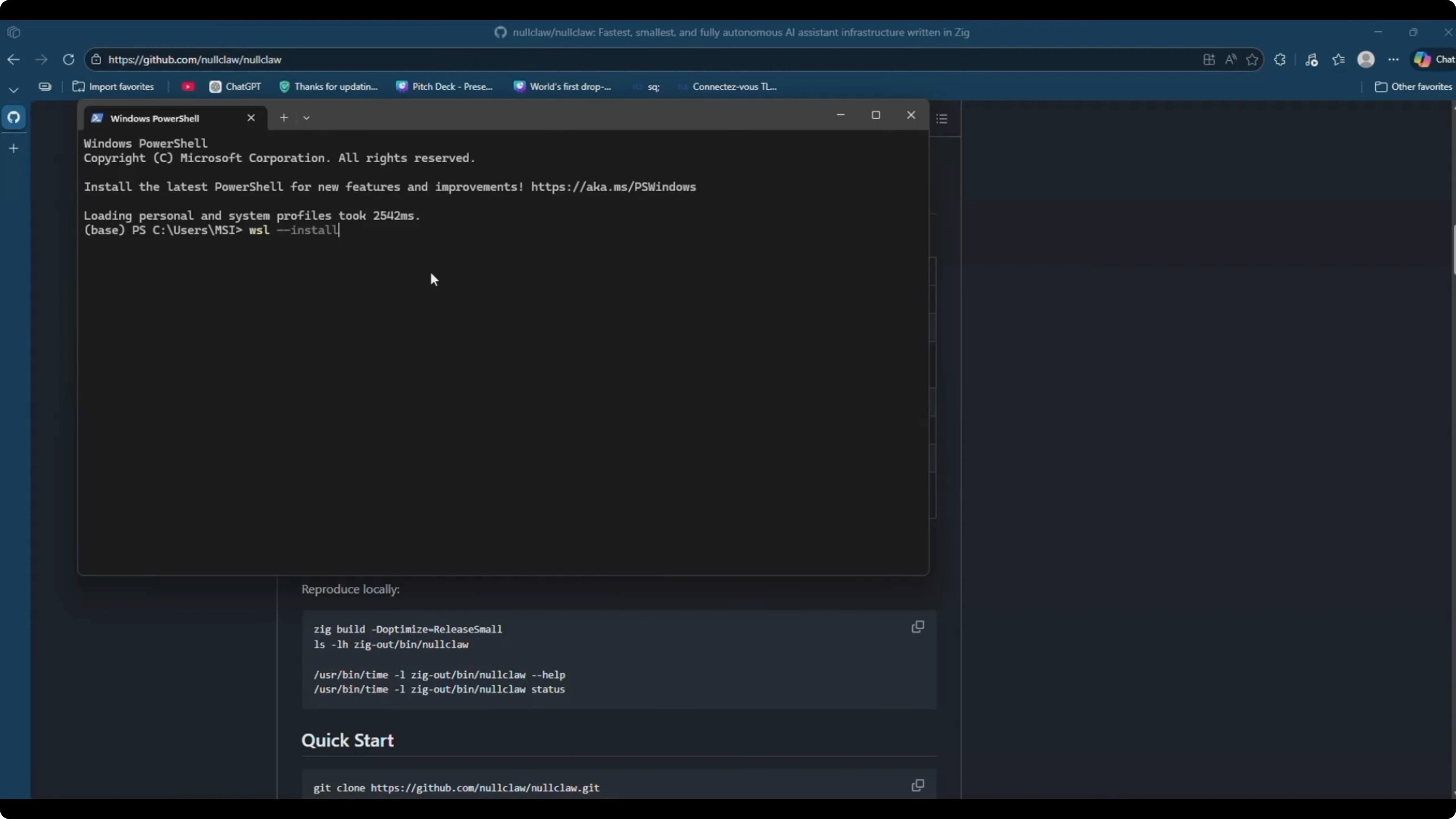 Screenshot from How to setup NullClaw in Easy Steps? at 25s