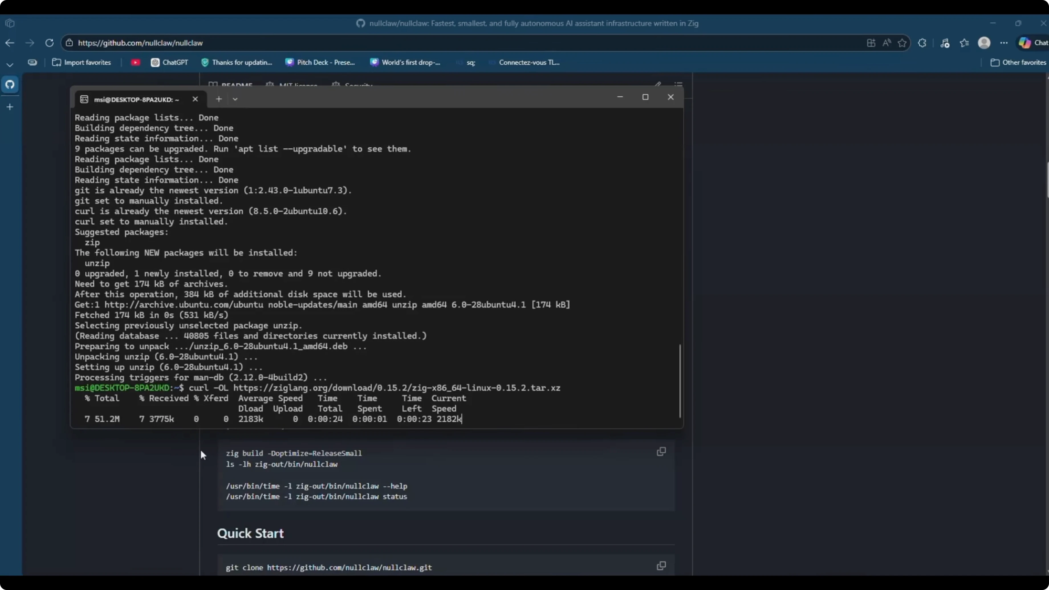 Screenshot from How to setup NullClaw in Easy Steps? at 97s