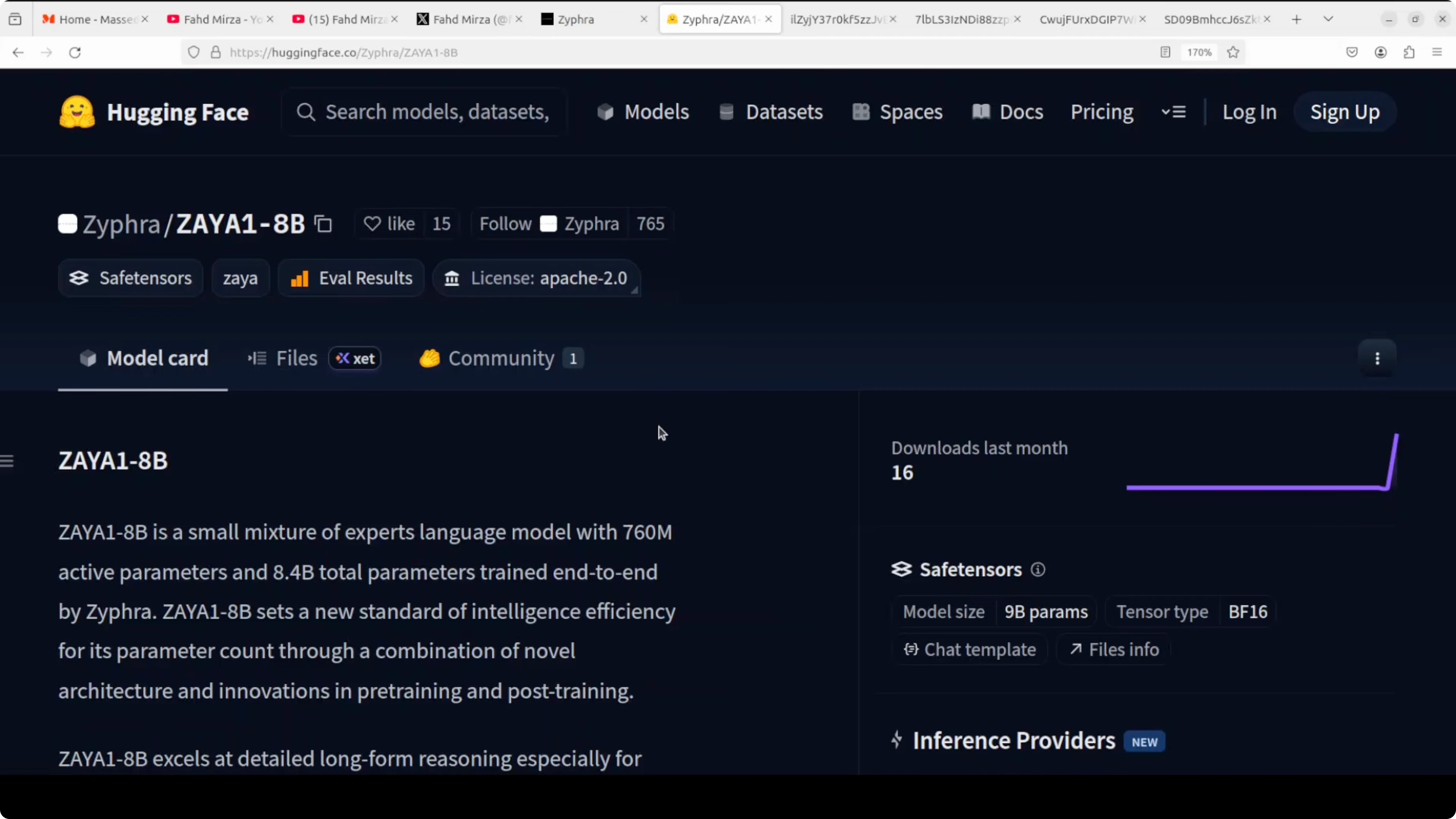 Screenshot from Zaya1 8B by Zyphra: Efficient Local Intelligence Run at 33s