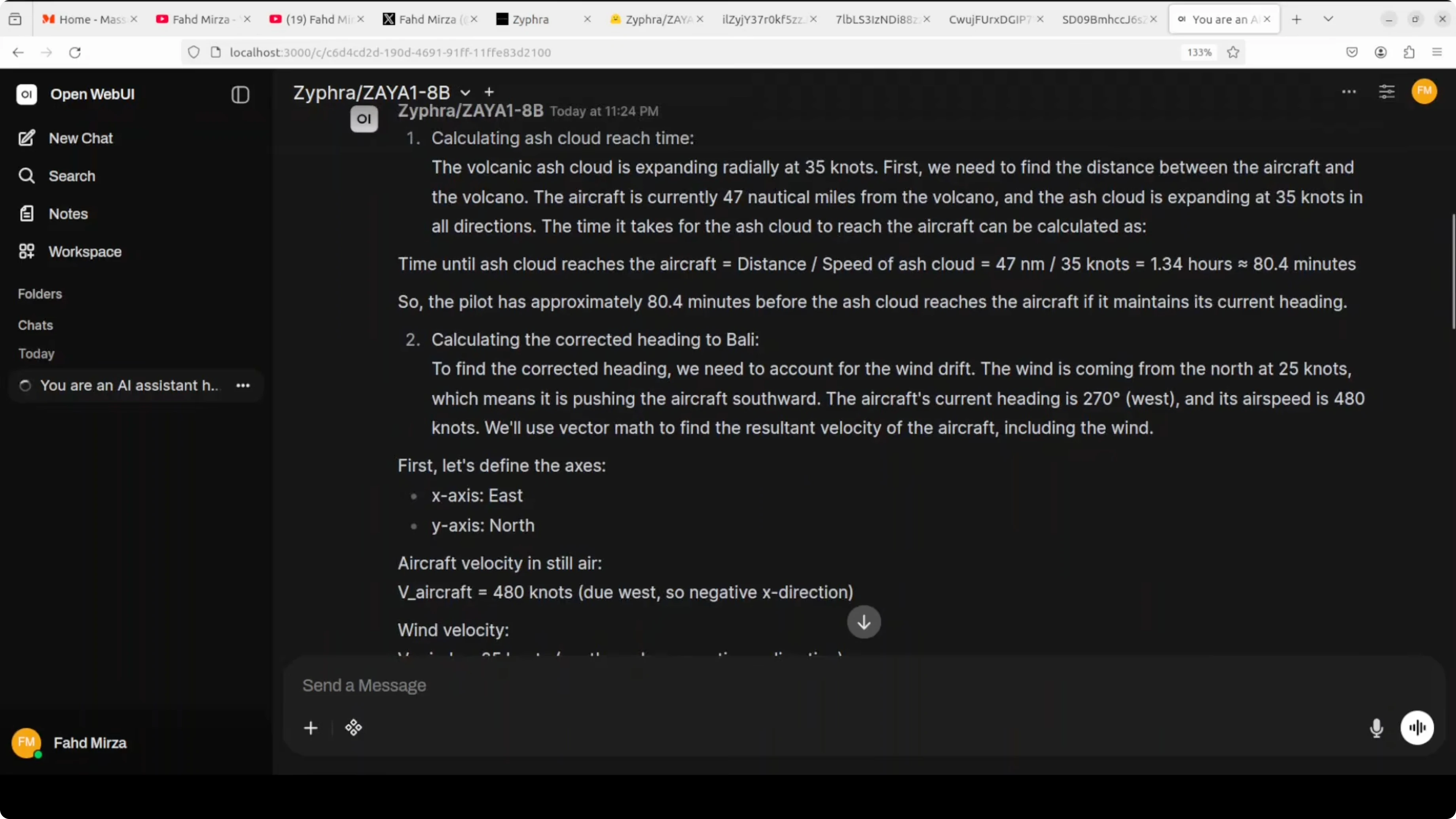 Screenshot from Zaya1 8B by Zyphra: Efficient Local Intelligence Run at 361s