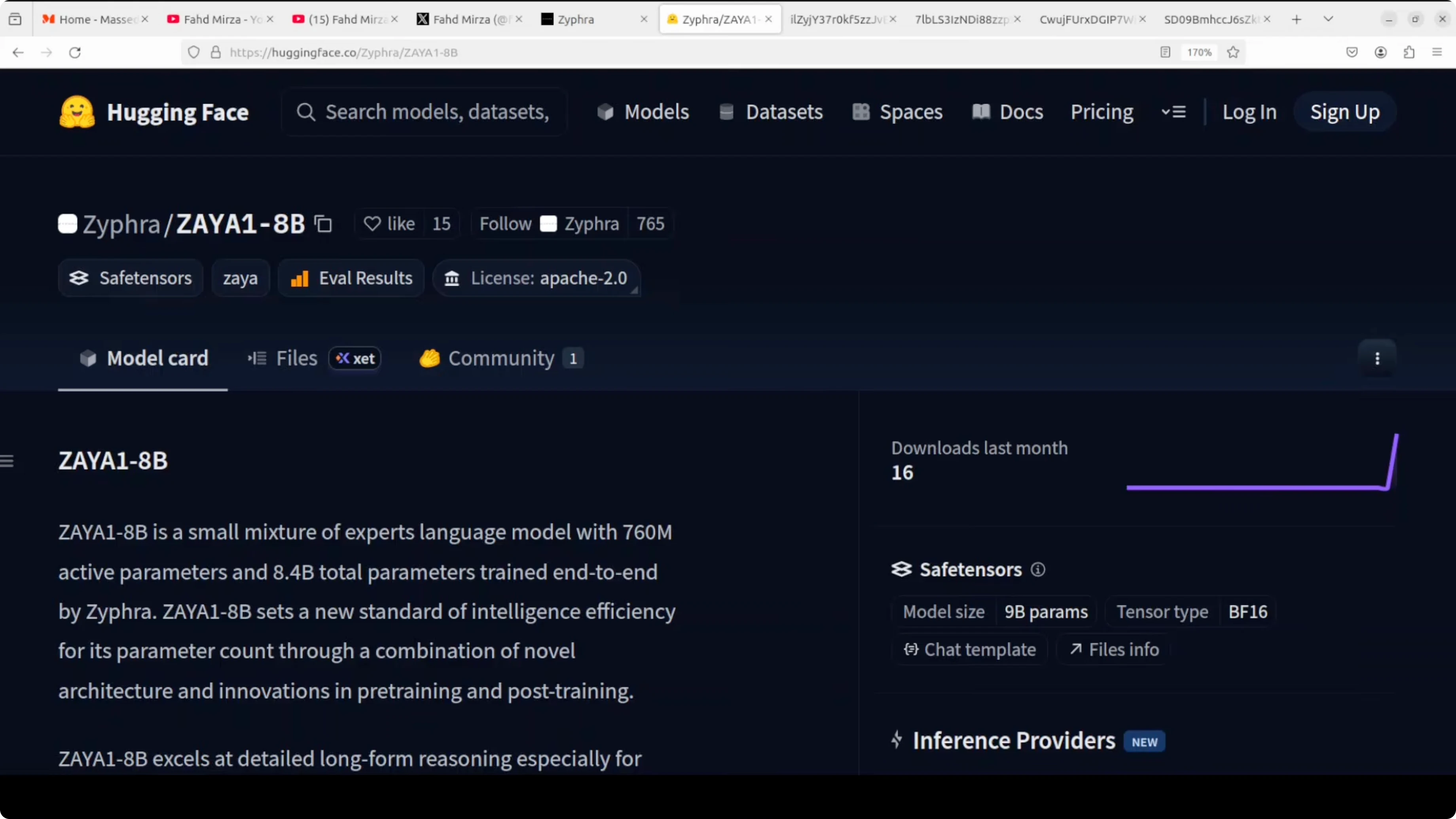 Screenshot from Zaya1 8B by Zyphra: Efficient Local Intelligence Run at 90s