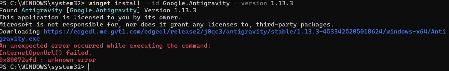 How to fix This version of Antigravity is no longer supported error?